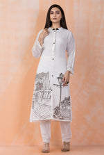 Hand Painted Mulmul Kurta Pant Set
