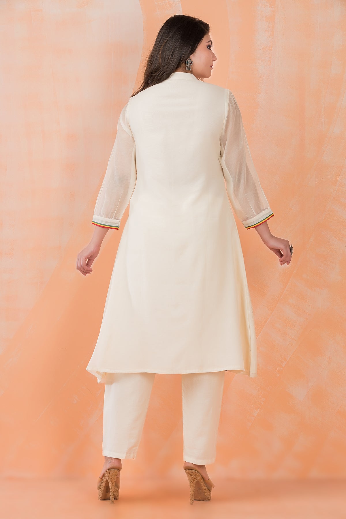 Designer Mul Chanderi Kurta Pant Set