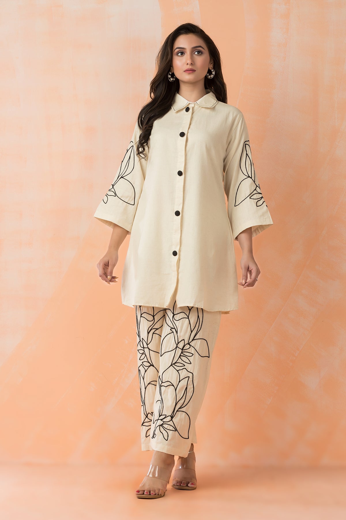 Embroidered Cotton Co-ord Set