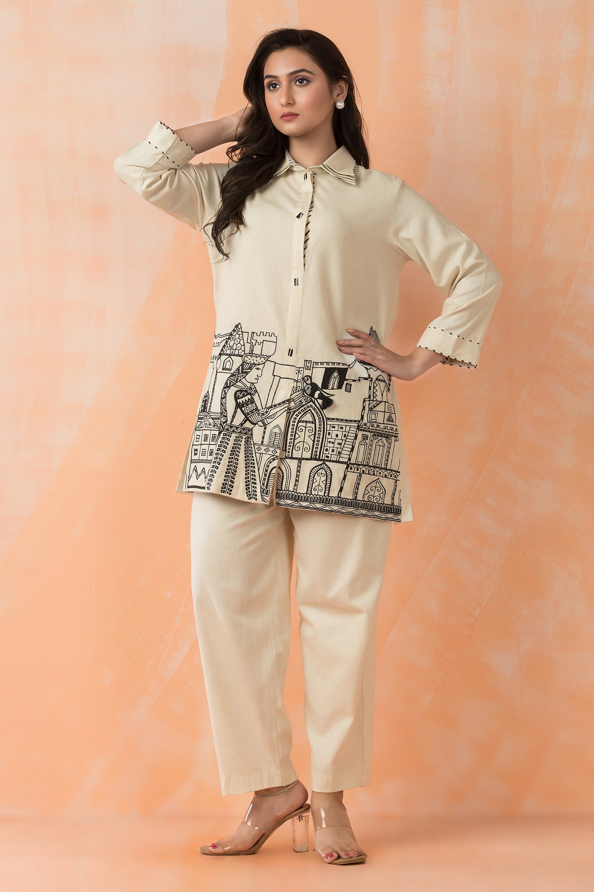 Embroidered Cotton Co-ord Set