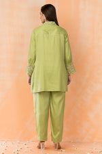 Embroidered Cotton Satin Co-ord Set