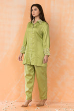 Embroidered Cotton Satin Co-ord Set