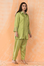 Embroidered Cotton Satin Co-ord Set