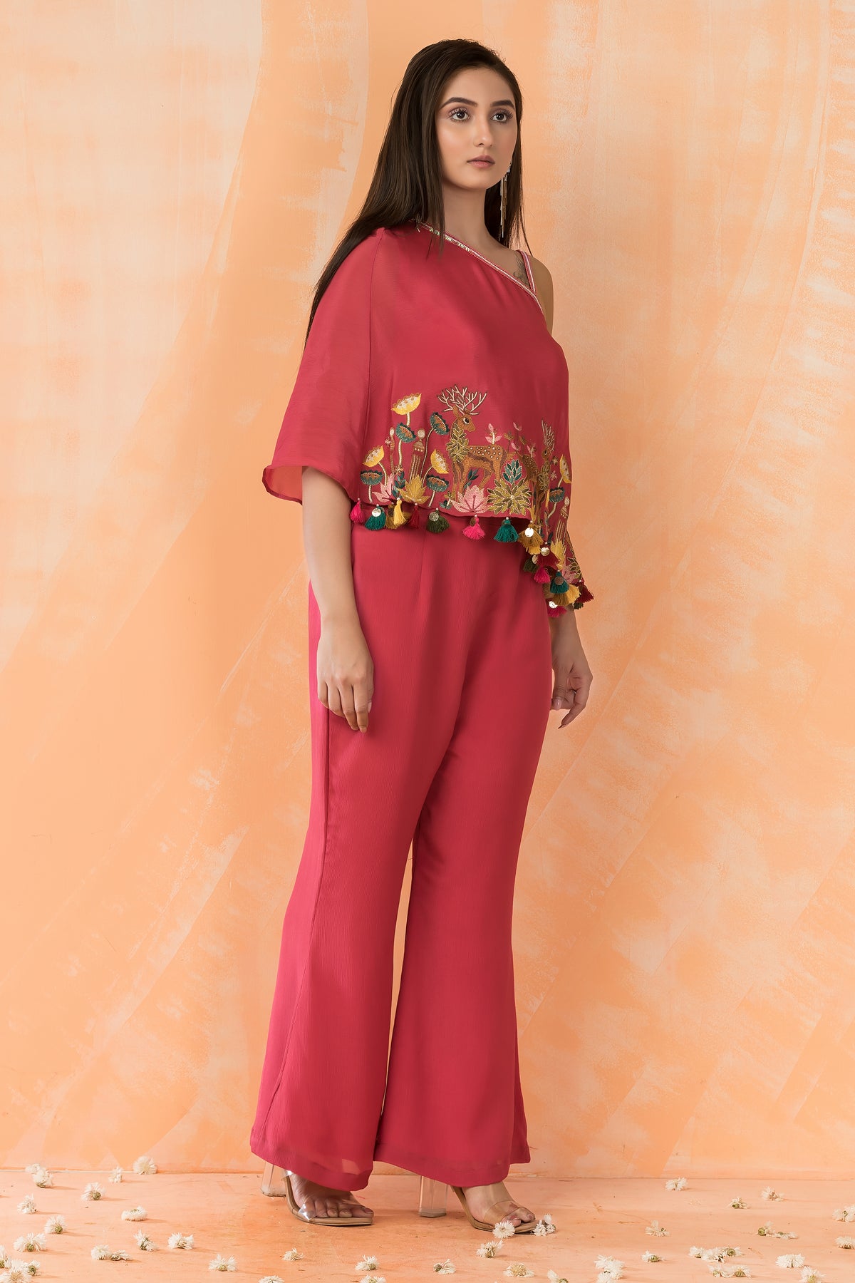 Designer Off Shoulder Top and Palazzo Pant Set