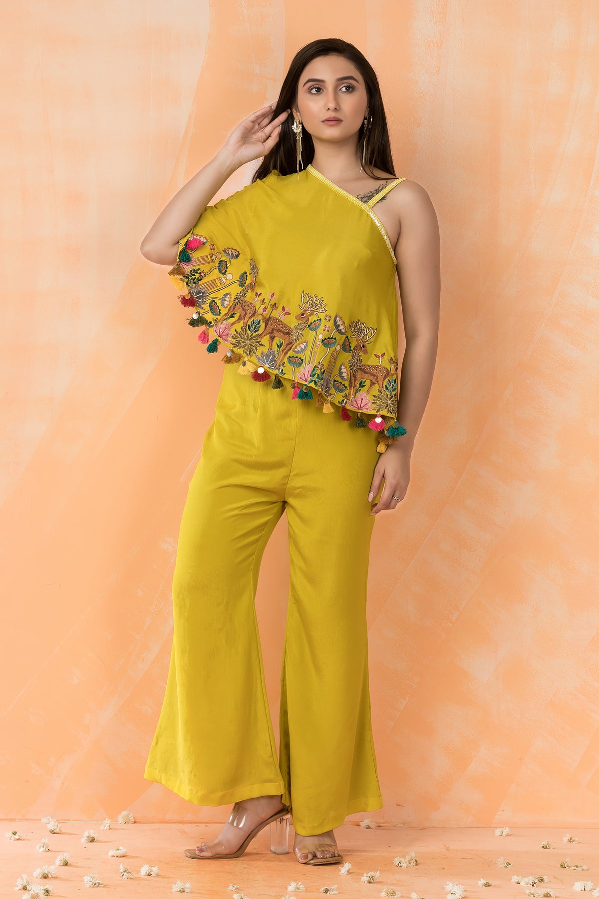 Designer Off Shoulder Top and Palazzo Pant Set
