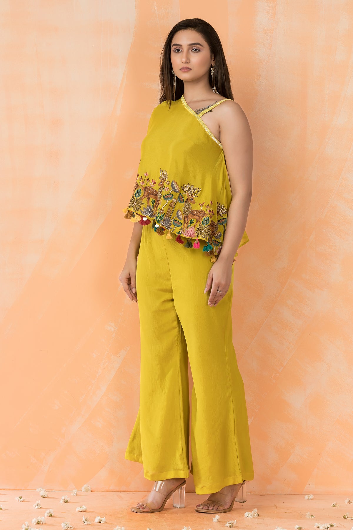 Designer Off Shoulder Top and Palazzo Pant Set