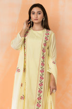 Embroidered Cotton Kurta Pant Dupatta Set