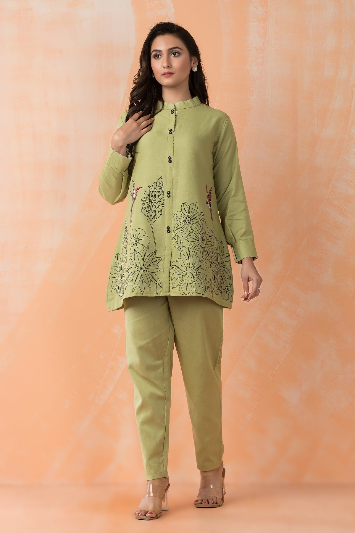 Embroidered Cotton Co-ord Set