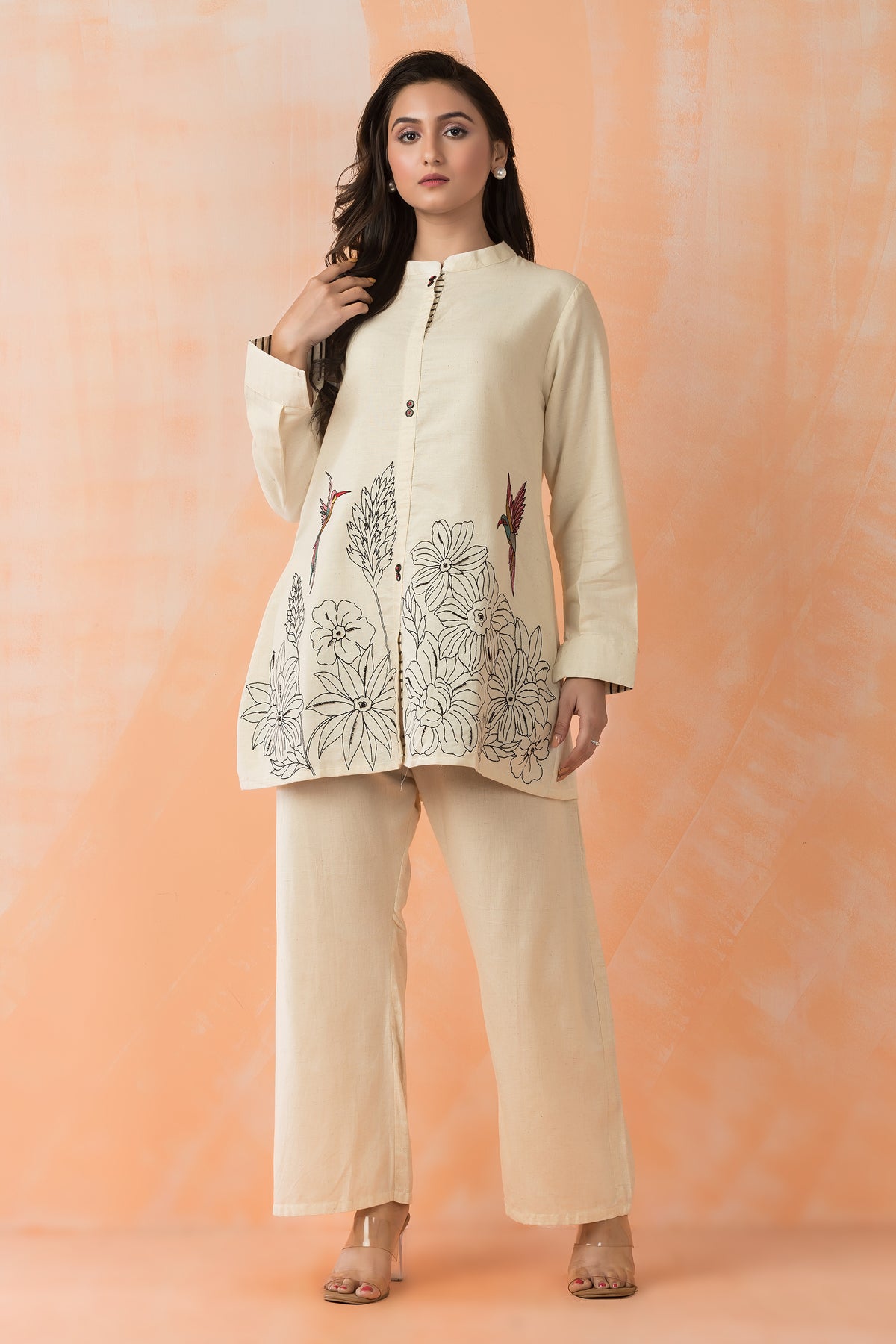 Embroidered Cotton Co-ord Set