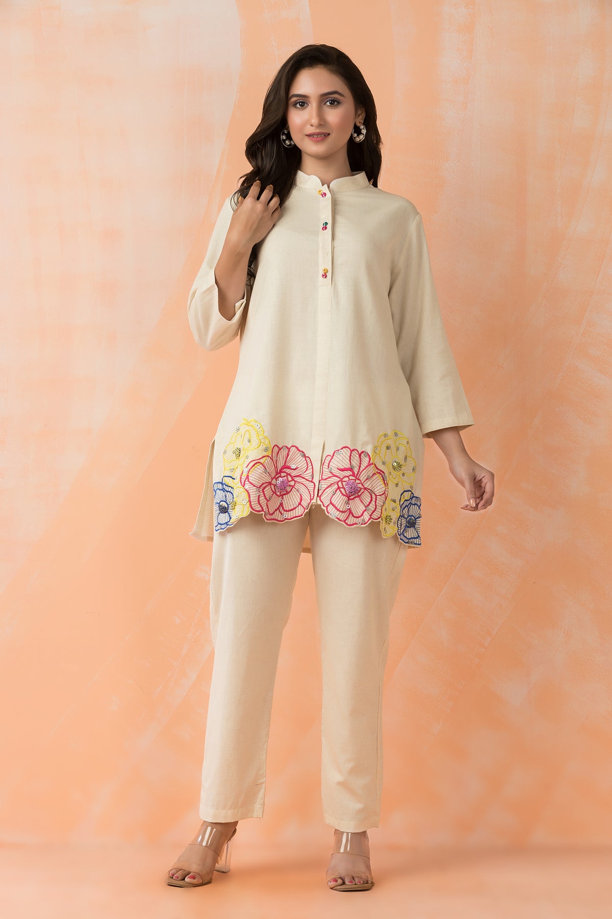 Embroidered Cotton Co-ord Set