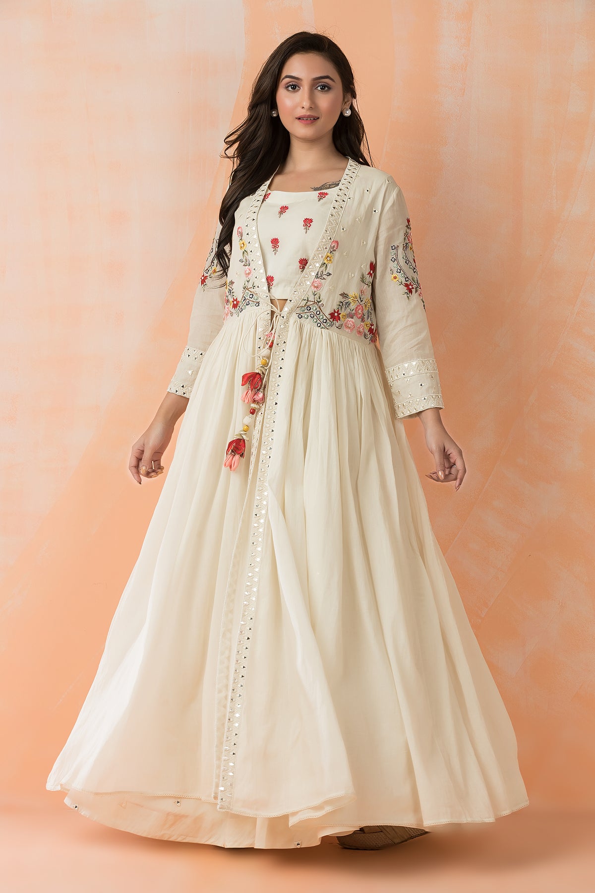 Three piece Designer Dress with Jacket