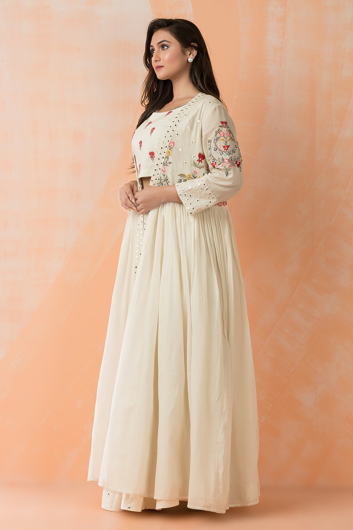 Three piece Designer Dress with Jacket