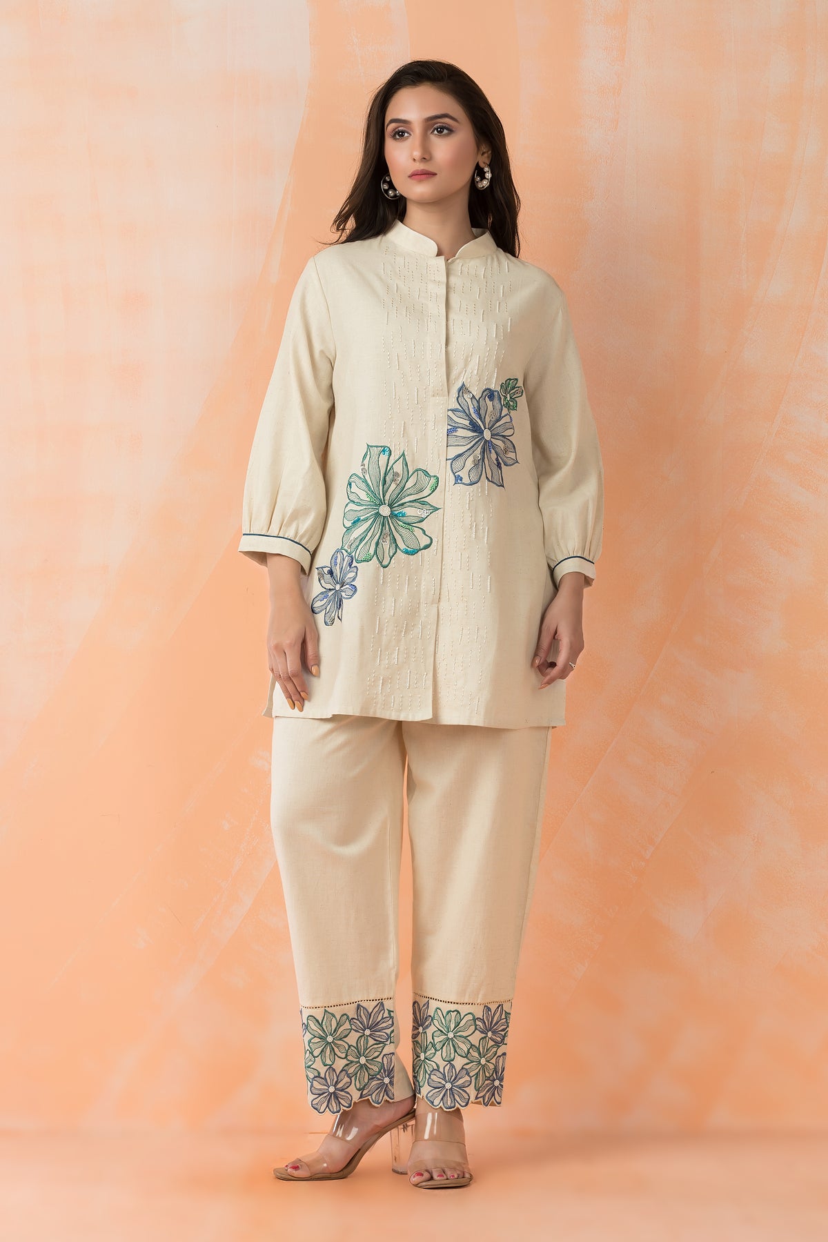 Embroidered Cotton Co-ord Set