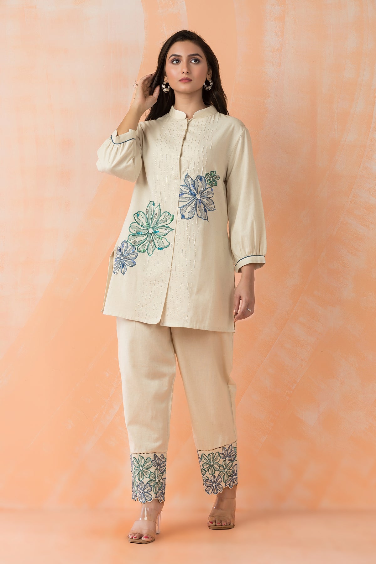 Embroidered Cotton Co-ord Set