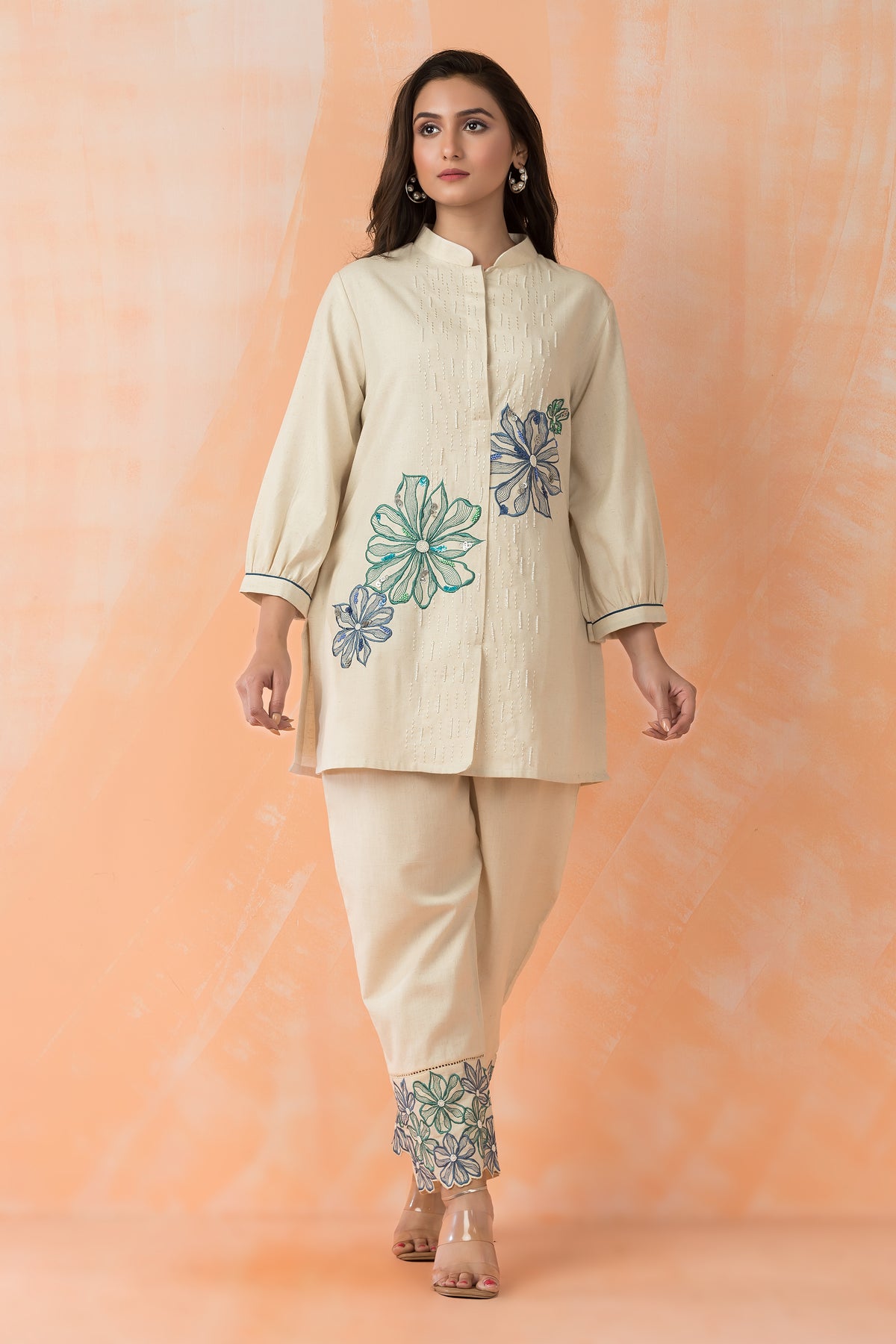 Embroidered Cotton Co-ord Set