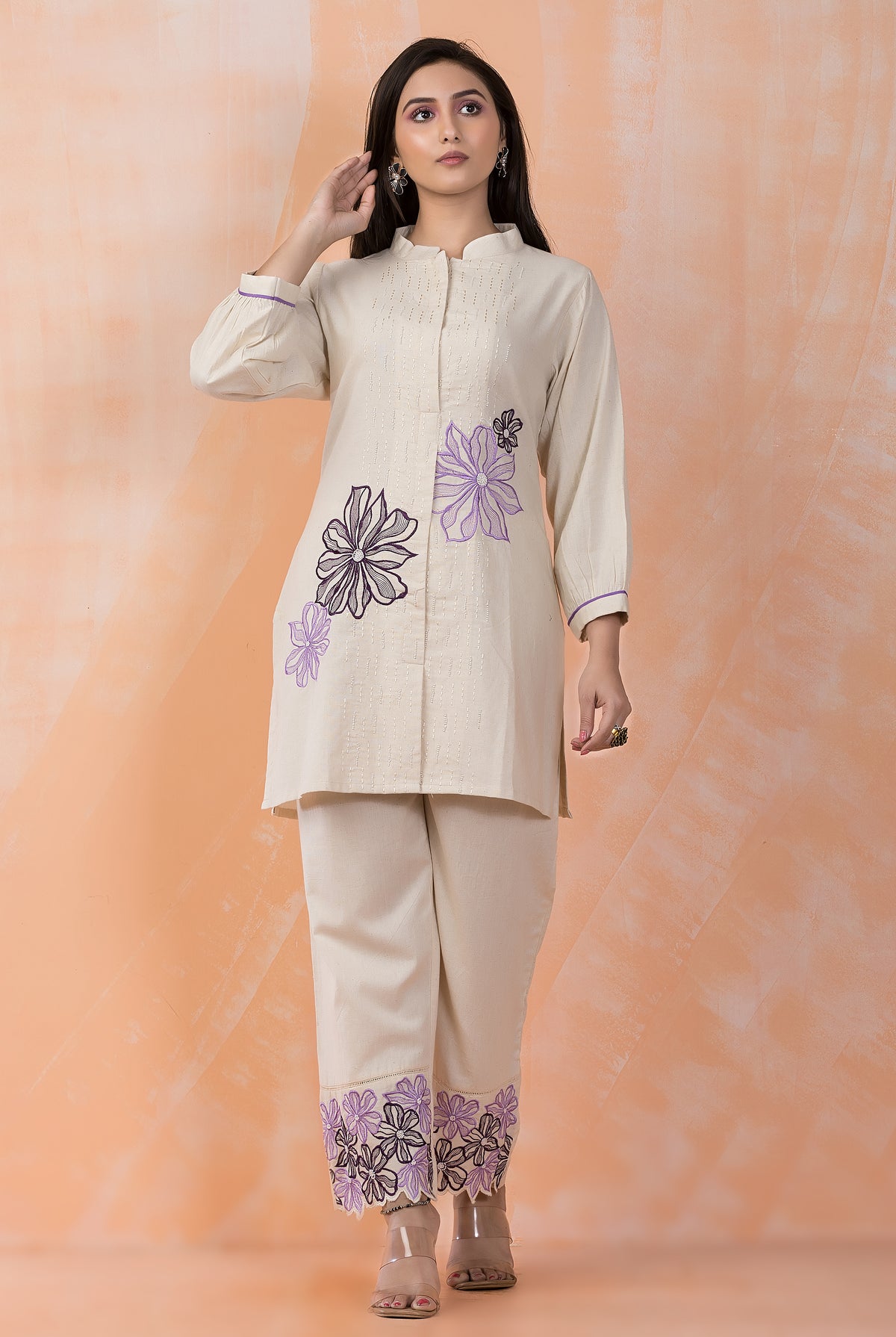 Embroidered Cotton Co-ord Set