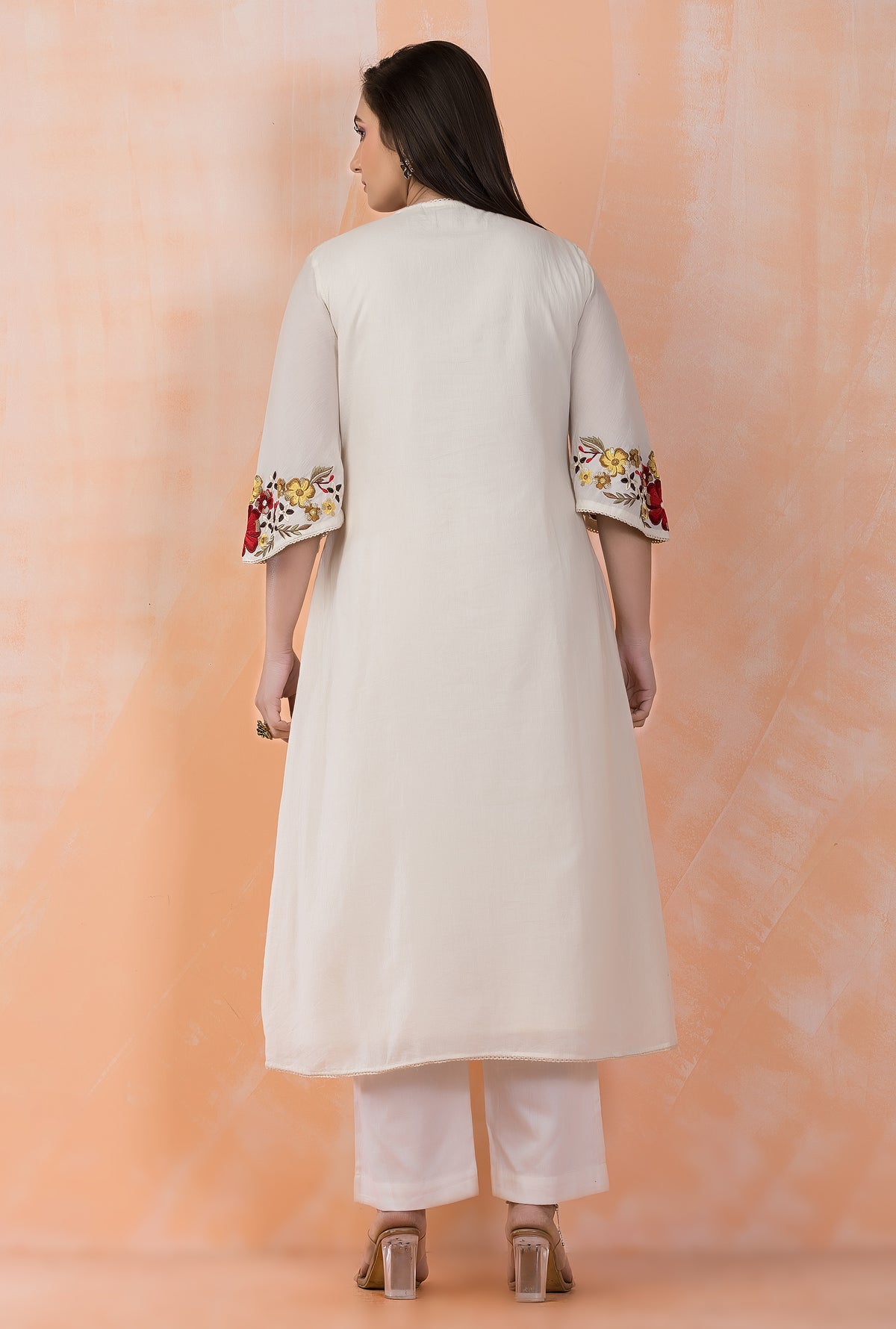 Embroidered Mulmul Kurta Pant Set