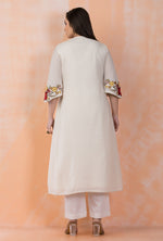 Embroidered Mulmul Kurta Pant Set