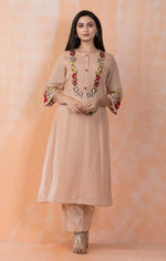 Embroidered Mulmul Kurta Pant Set