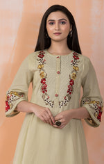 Embroidered Mulmul Kurta Pant Set