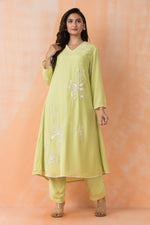 Embroidered Muslin Kurta Pant Set