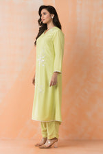 Embroidered Muslin Kurta Pant Set