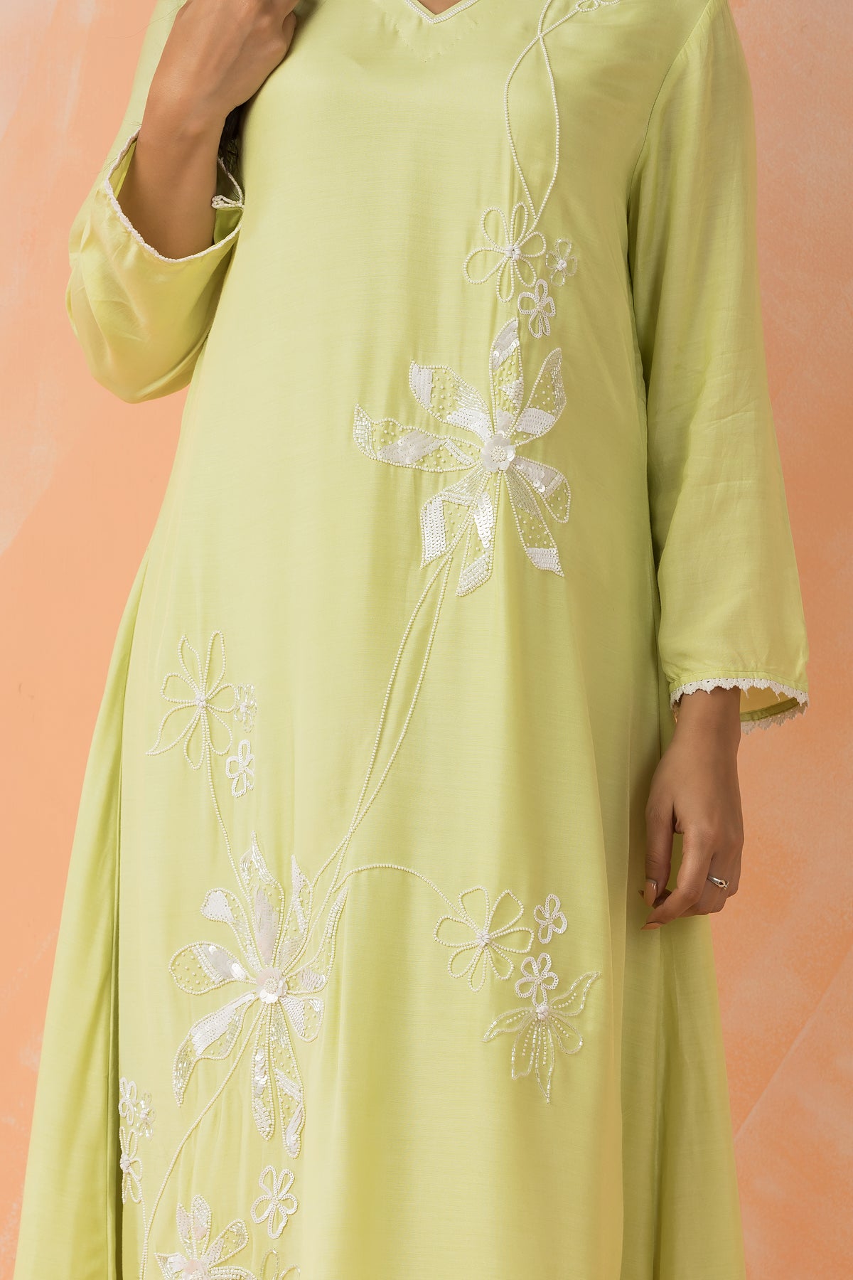 Embroidered Muslin Kurta Pant Set