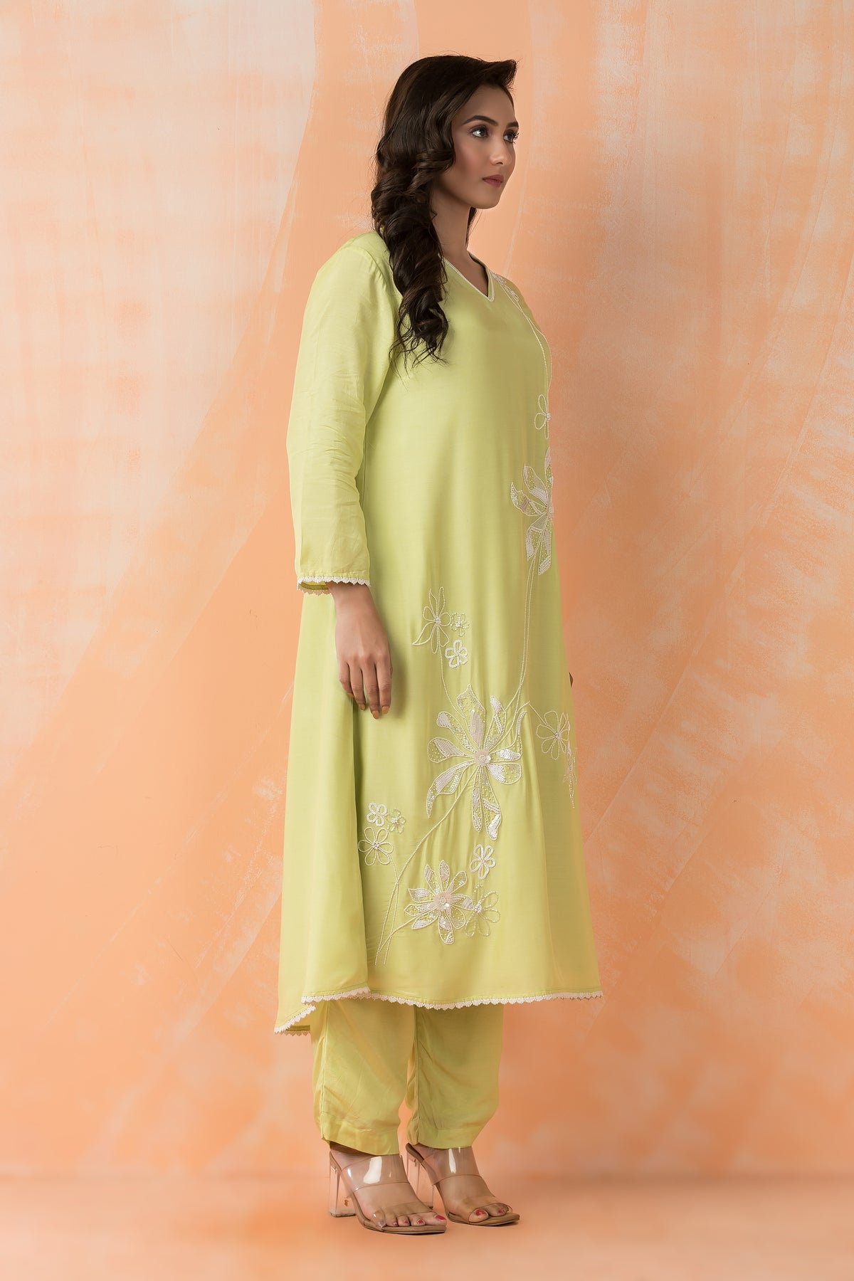 Embroidered Muslin Kurta Pant Set