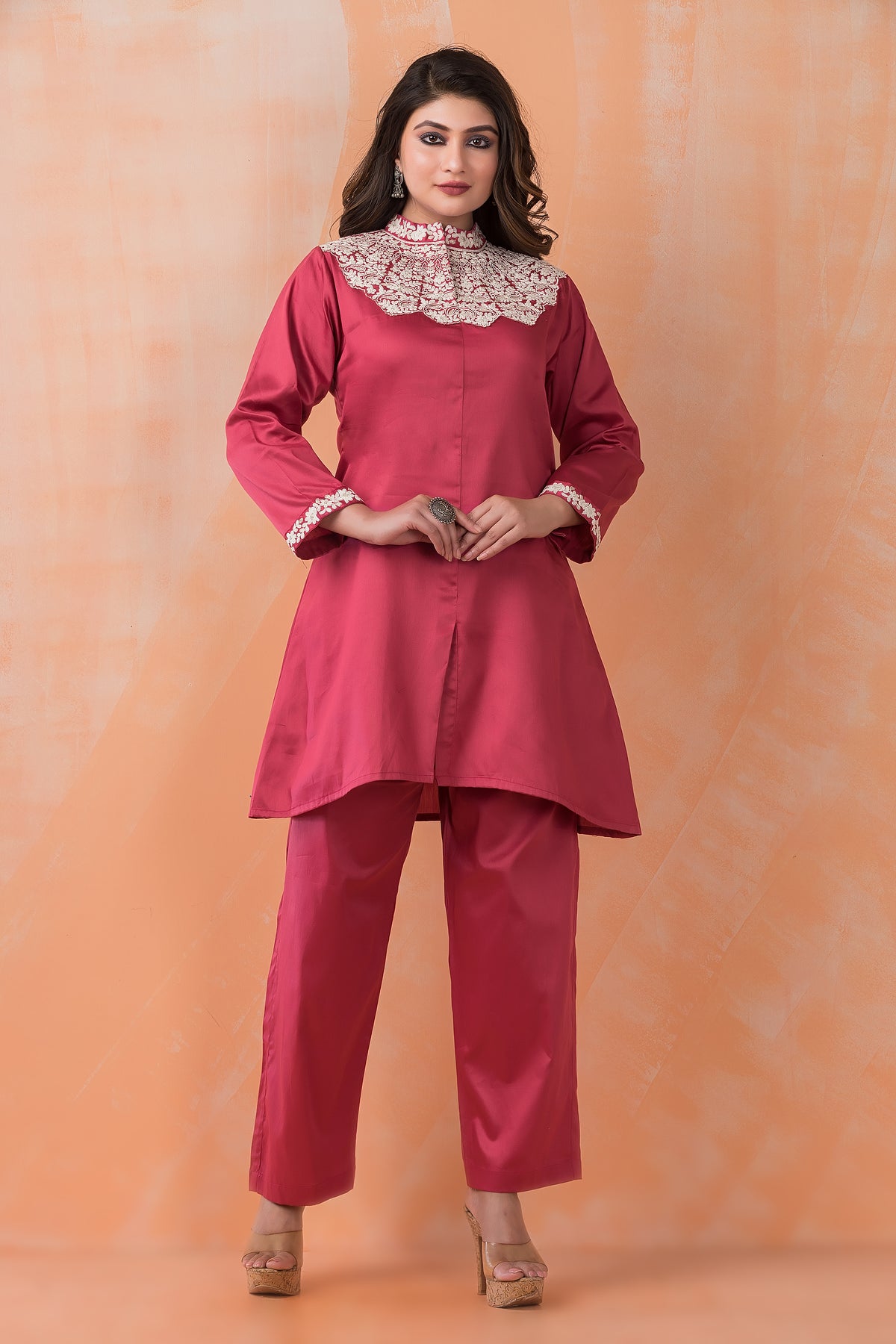 Embroidered Zam Silk Co-ord Set