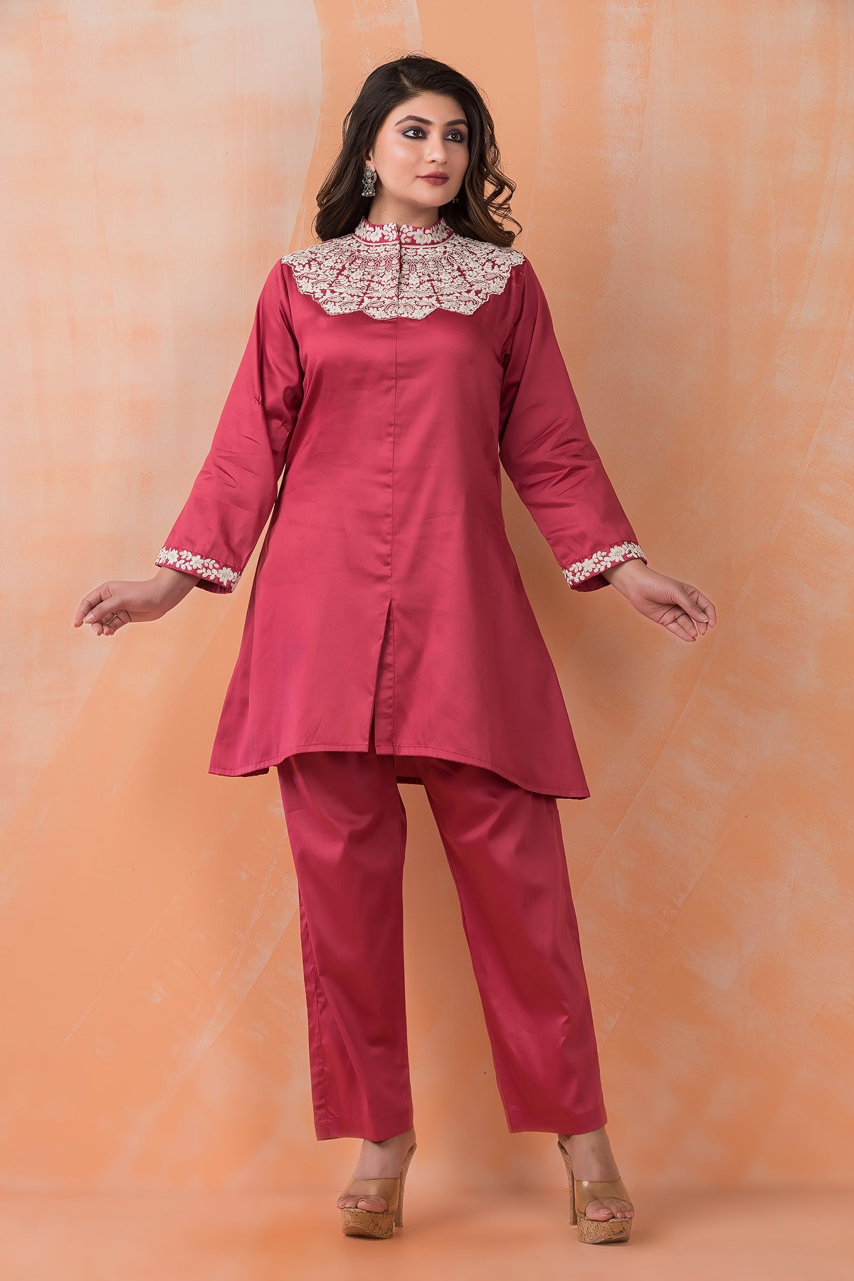 Embroidered Zam Silk Co-ord Set