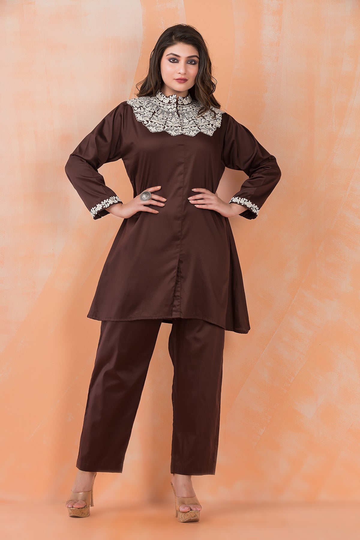 Embroidered Zam Silk Co-ord Set