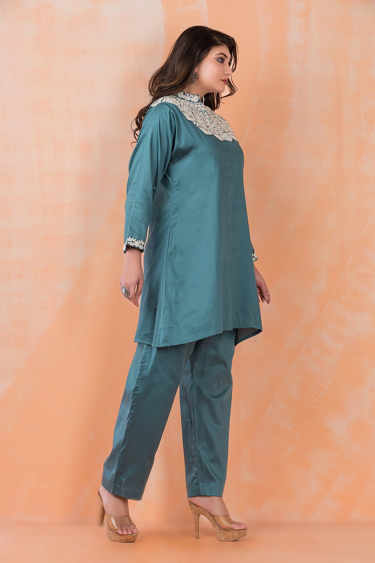 Embroidered Zam Silk Co-ord Set