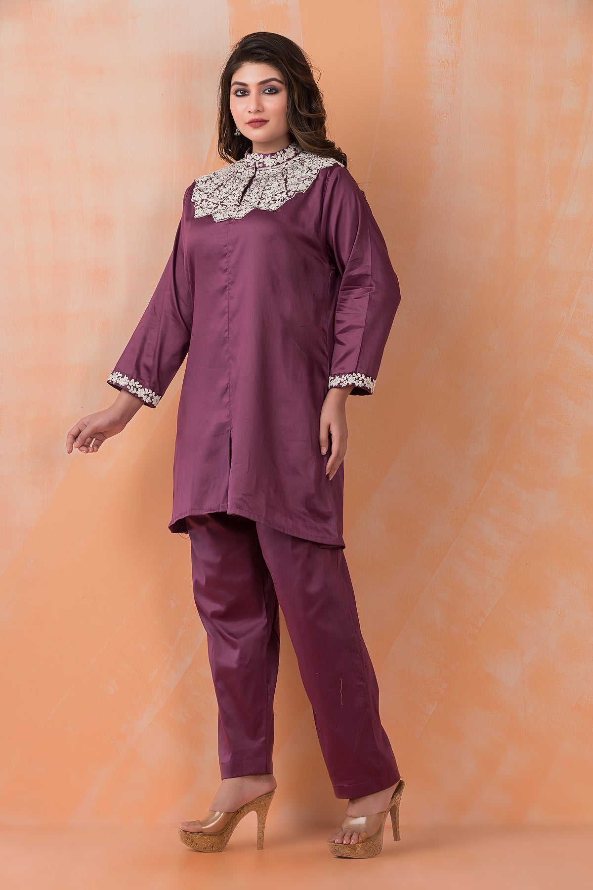 Embroidered Zam Silk Co-ord Set