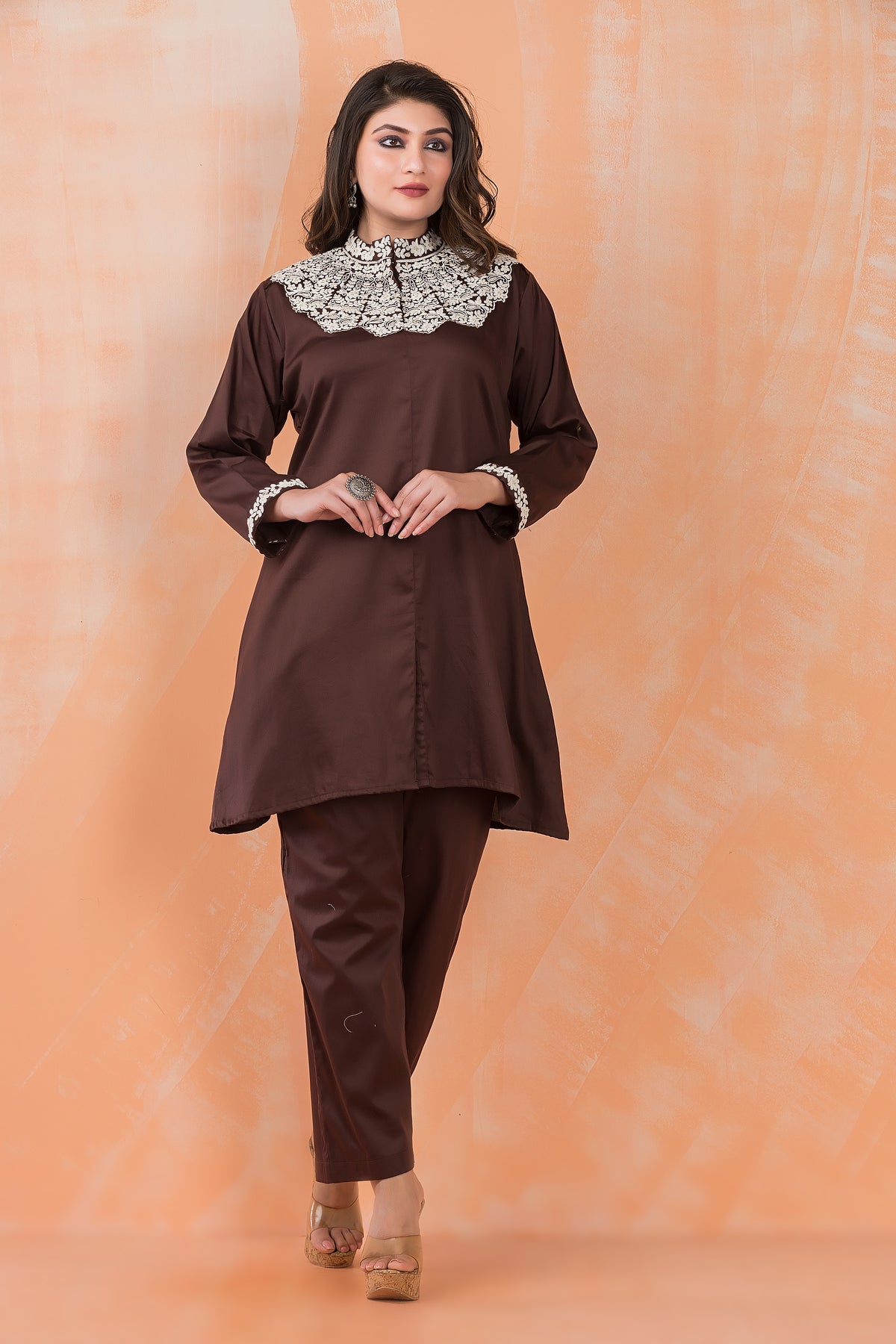 Embroidered Zam Silk Co-ord Set