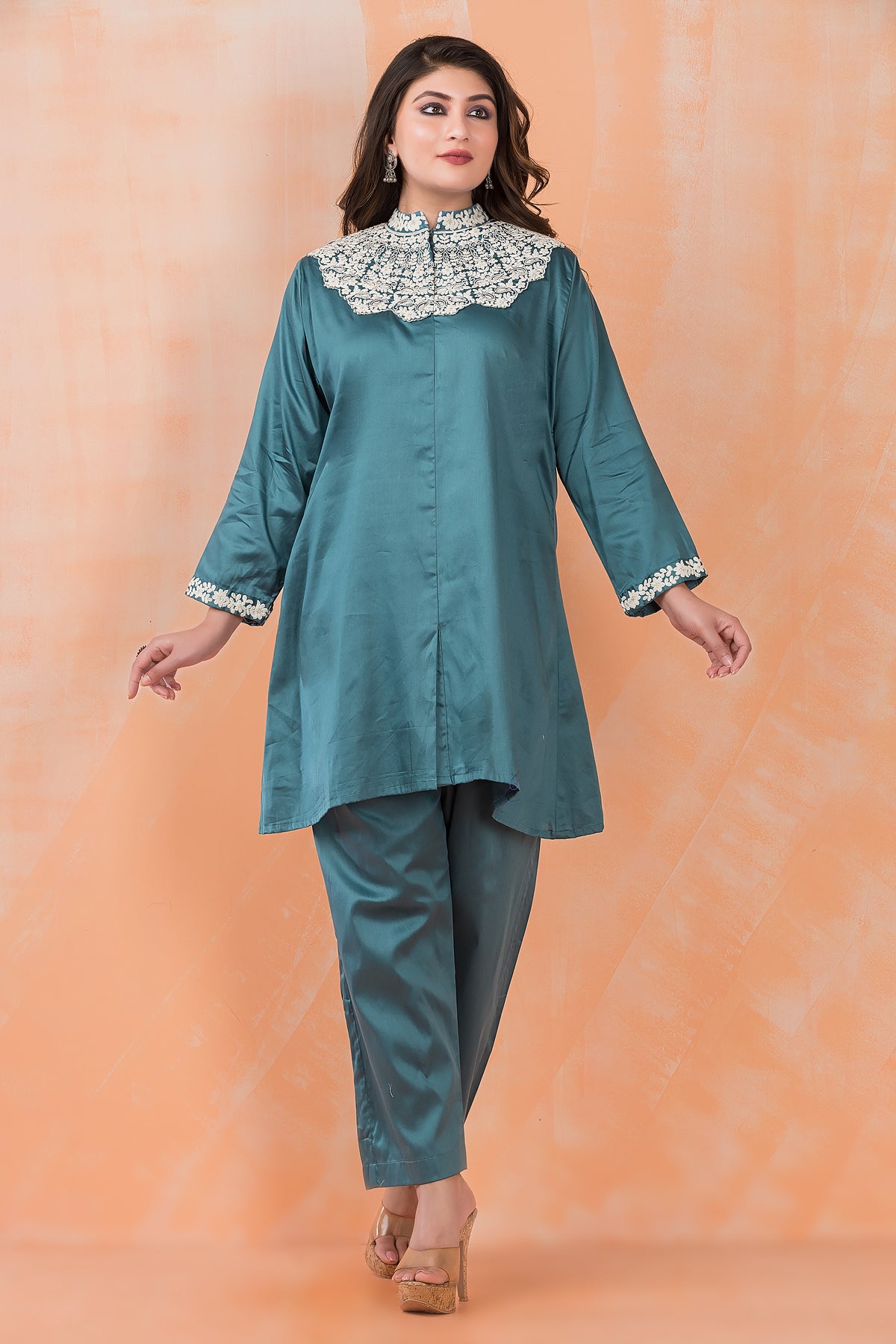 Embroidered Zam Silk Co-ord Set