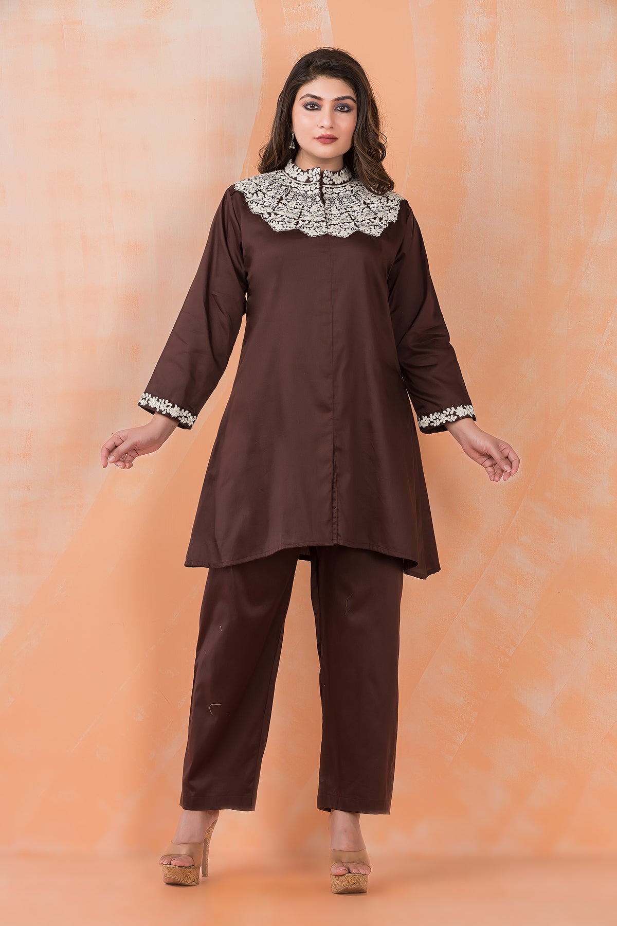 Embroidered Zam Silk Co-ord Set