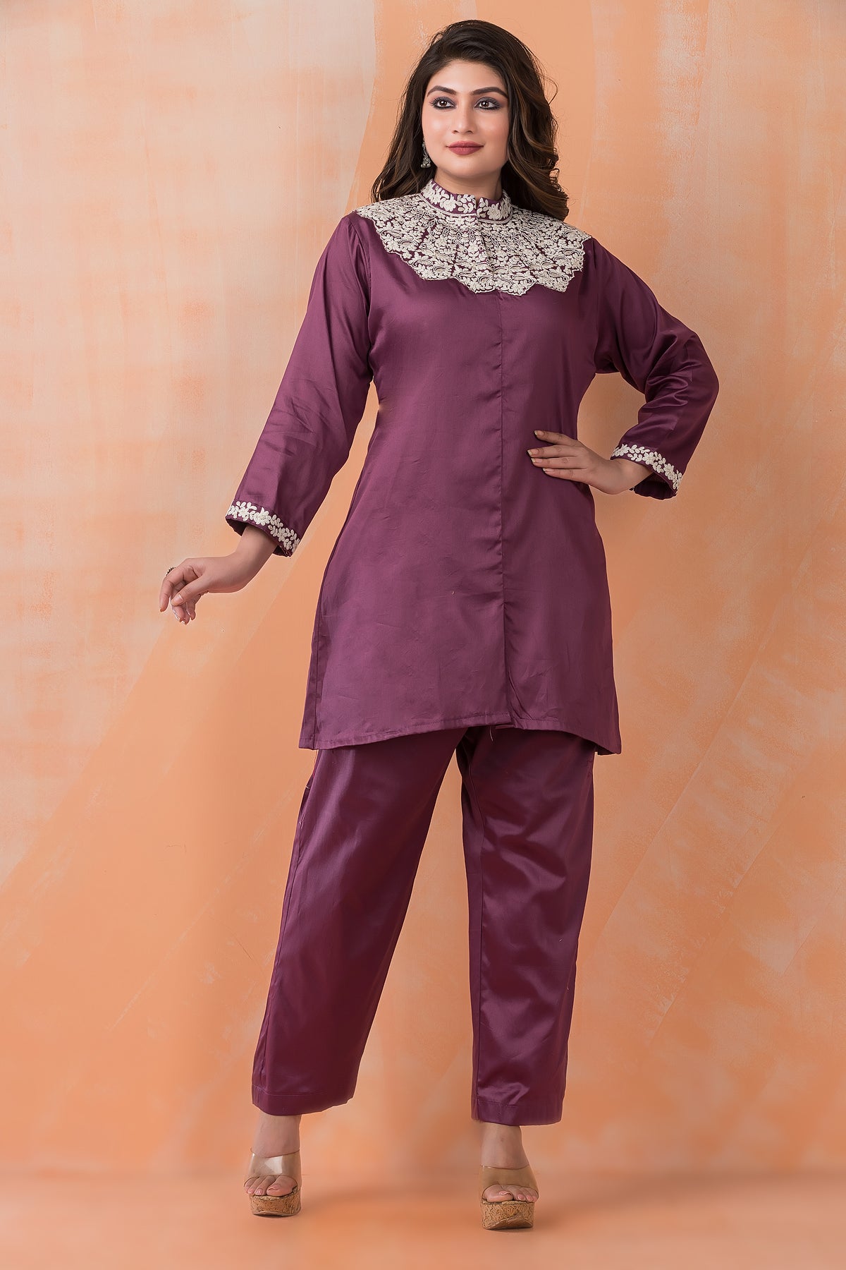 Embroidered Zam Silk Co-ord Set