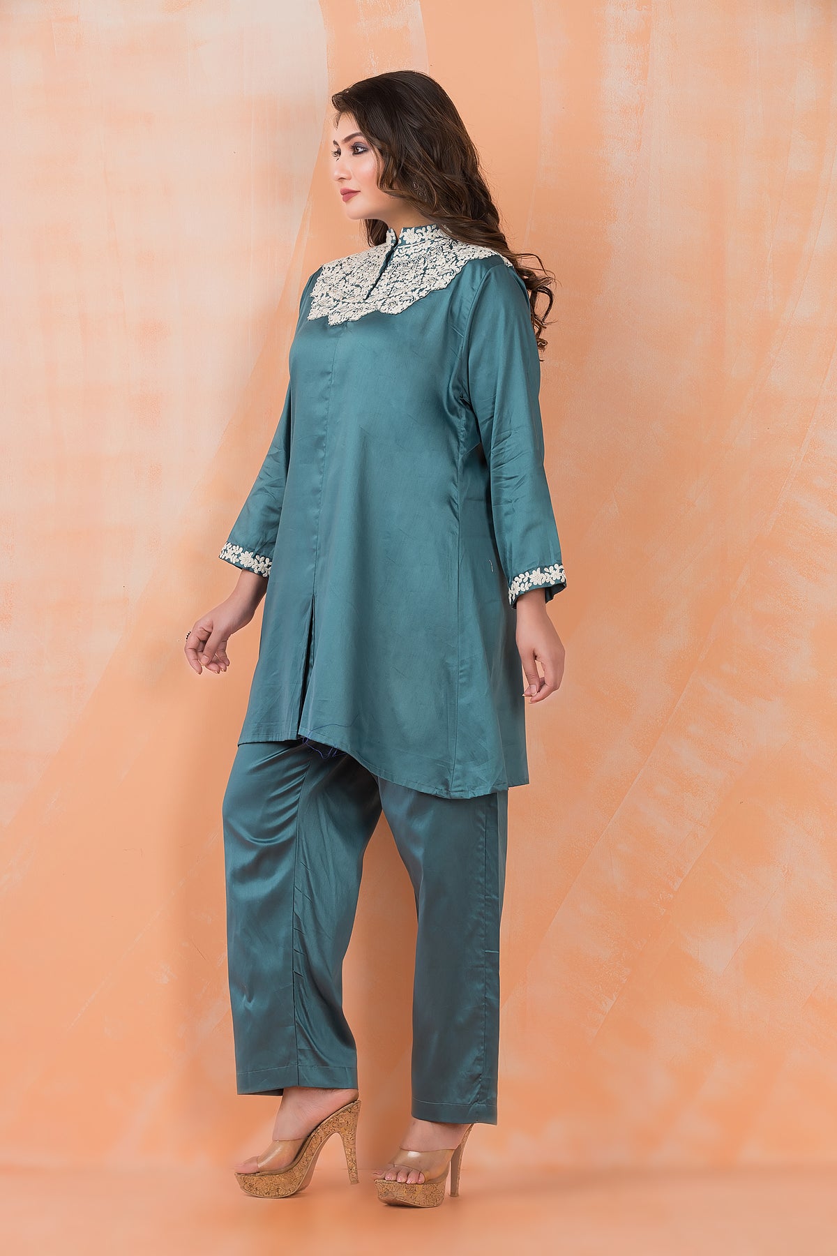 Embroidered Zam Silk Co-ord Set