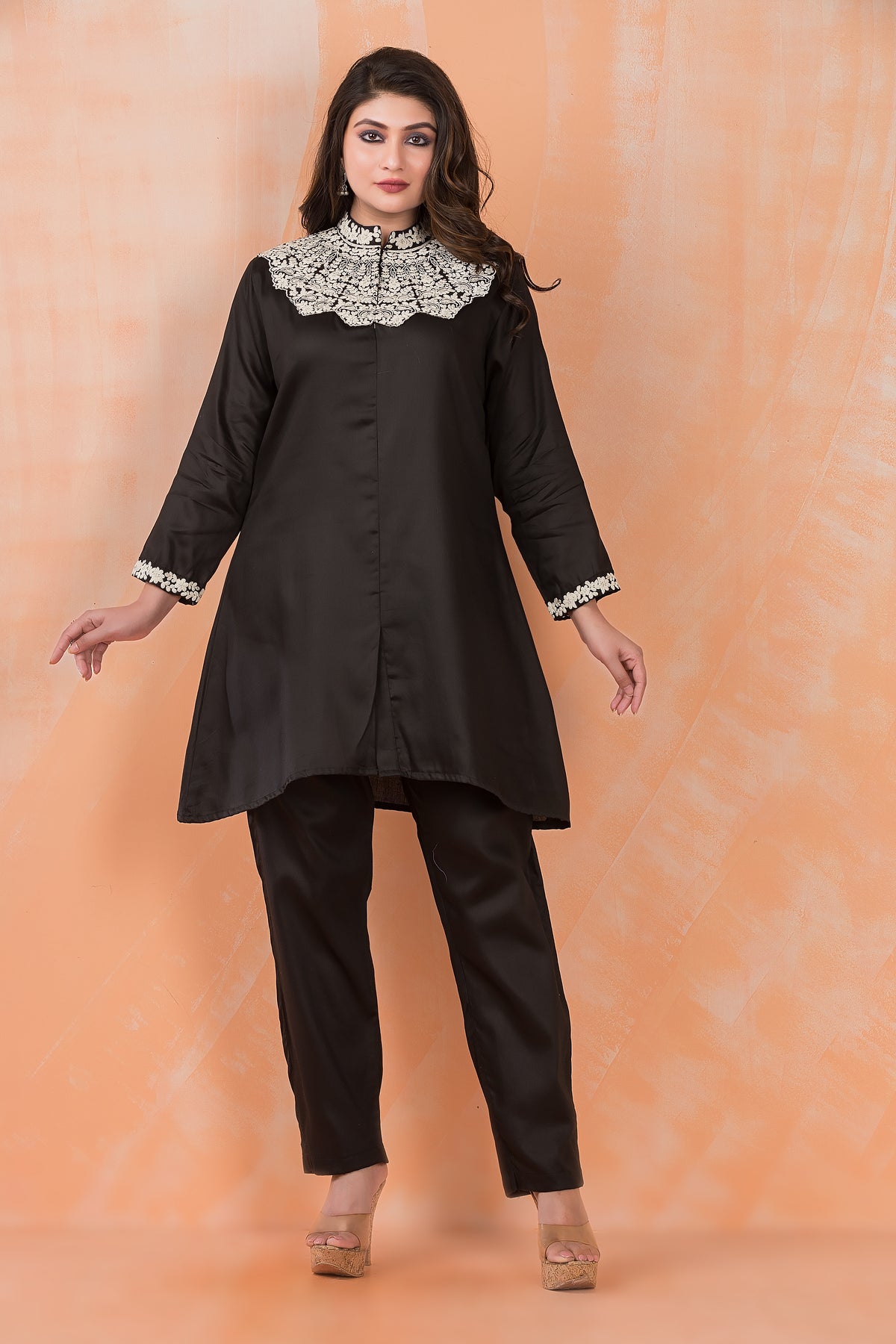 Embroidered Zam Silk Co-ord Set