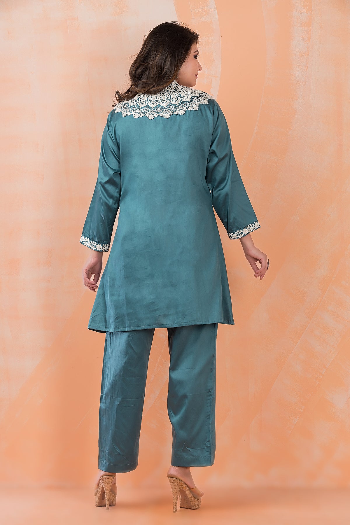 Embroidered Zam Silk Co-ord Set