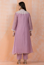 Embroidered Mul Chanderi Kurta Pant Set