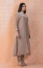 Embroidered Mul Chanderi Kurta Pant Set