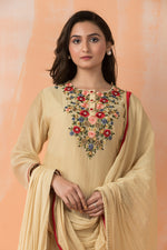 Mul Chanderi Kurta Pant Dupatta Set