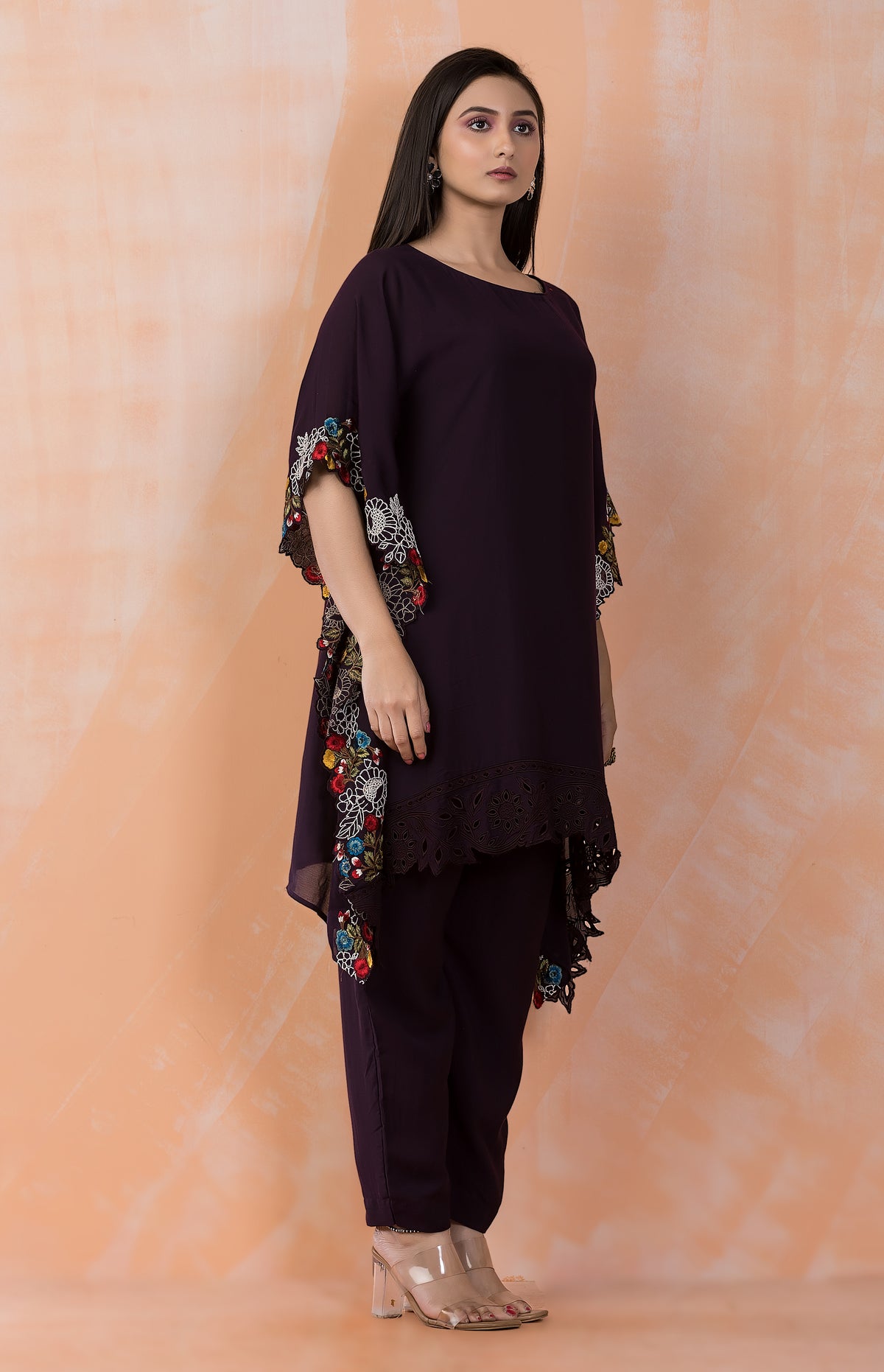 Designer Muslin Kaftan Style kurta pant set