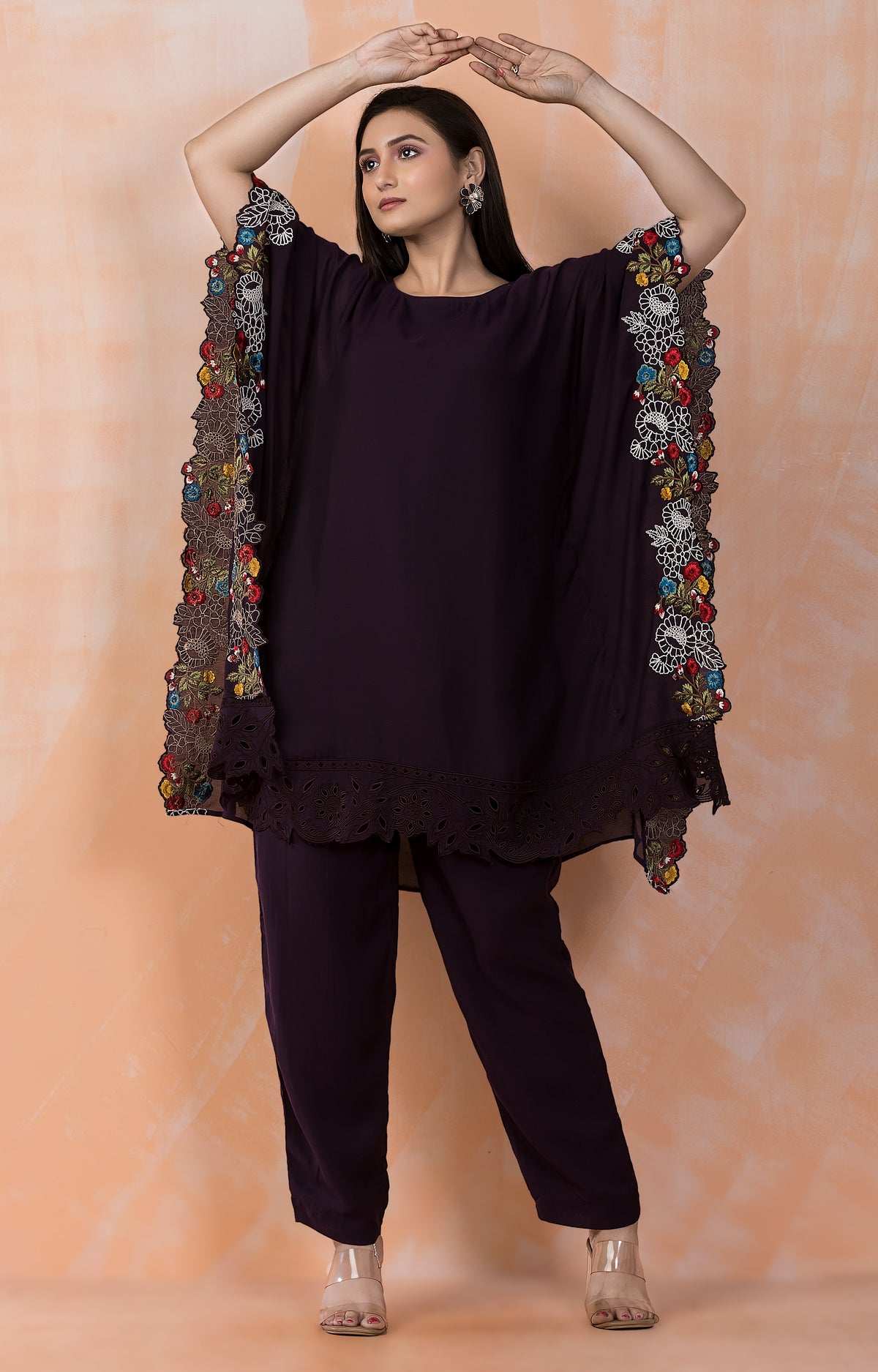 Designer Muslin Kaftan Style kurta pant set