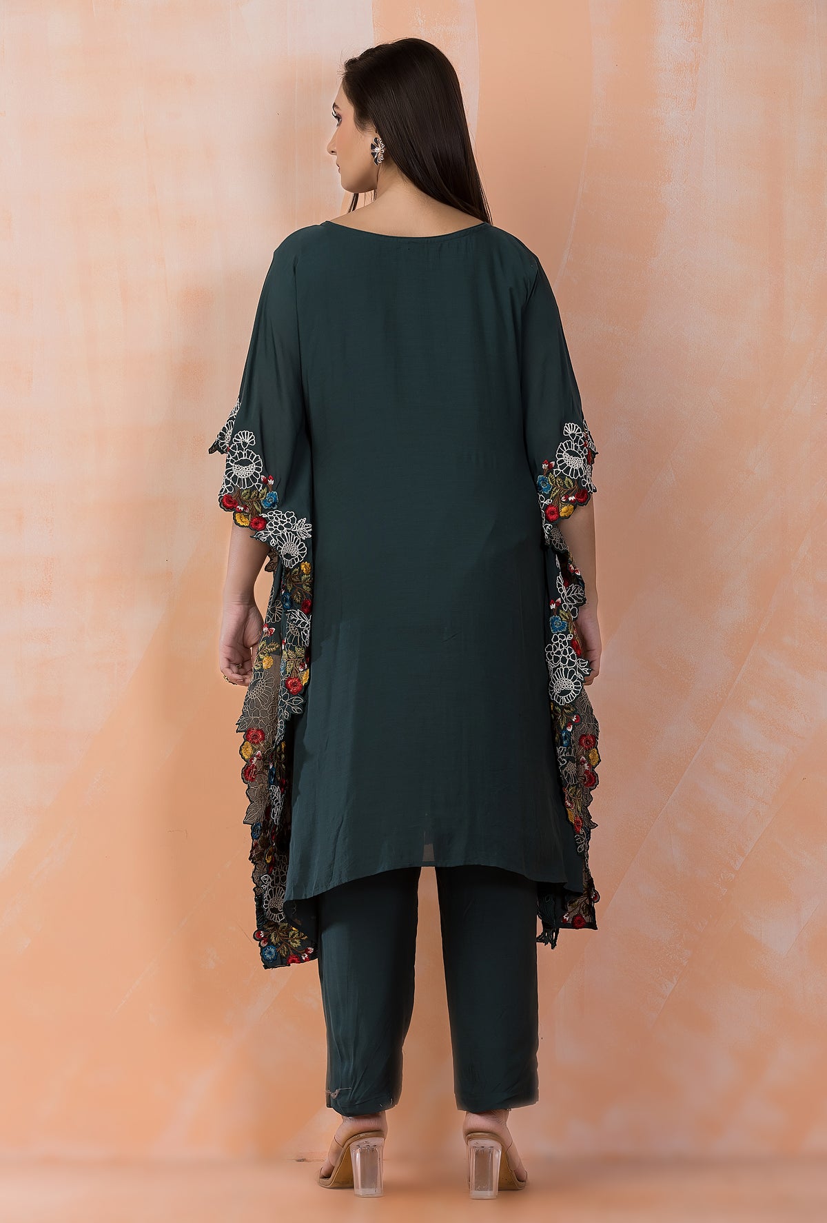 Designer Muslin Kaftan Style kurta pant set