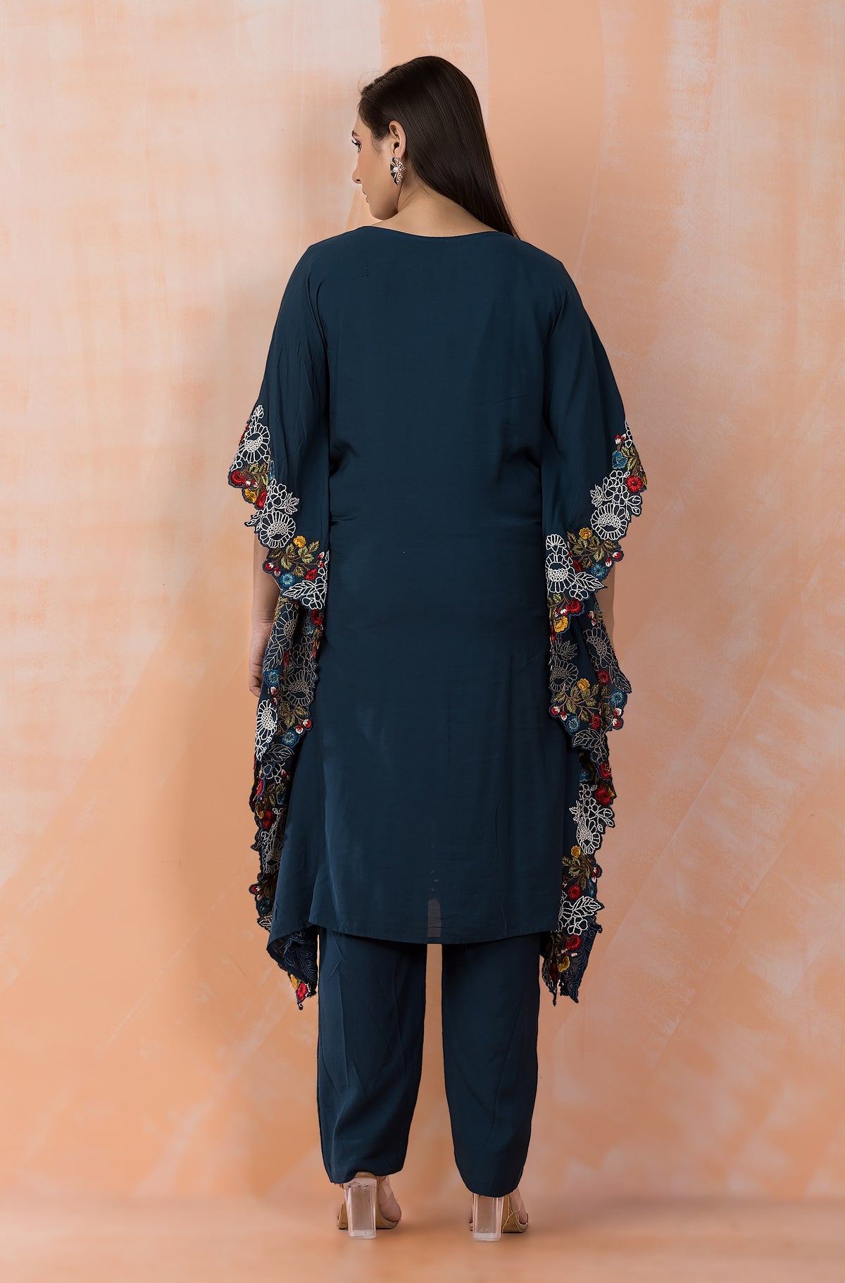 Designer Muslin Kaftan Style kurta pant set