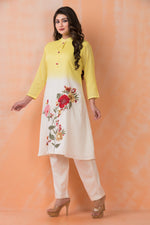 Designer Cotton Satin Kurta Pant Set