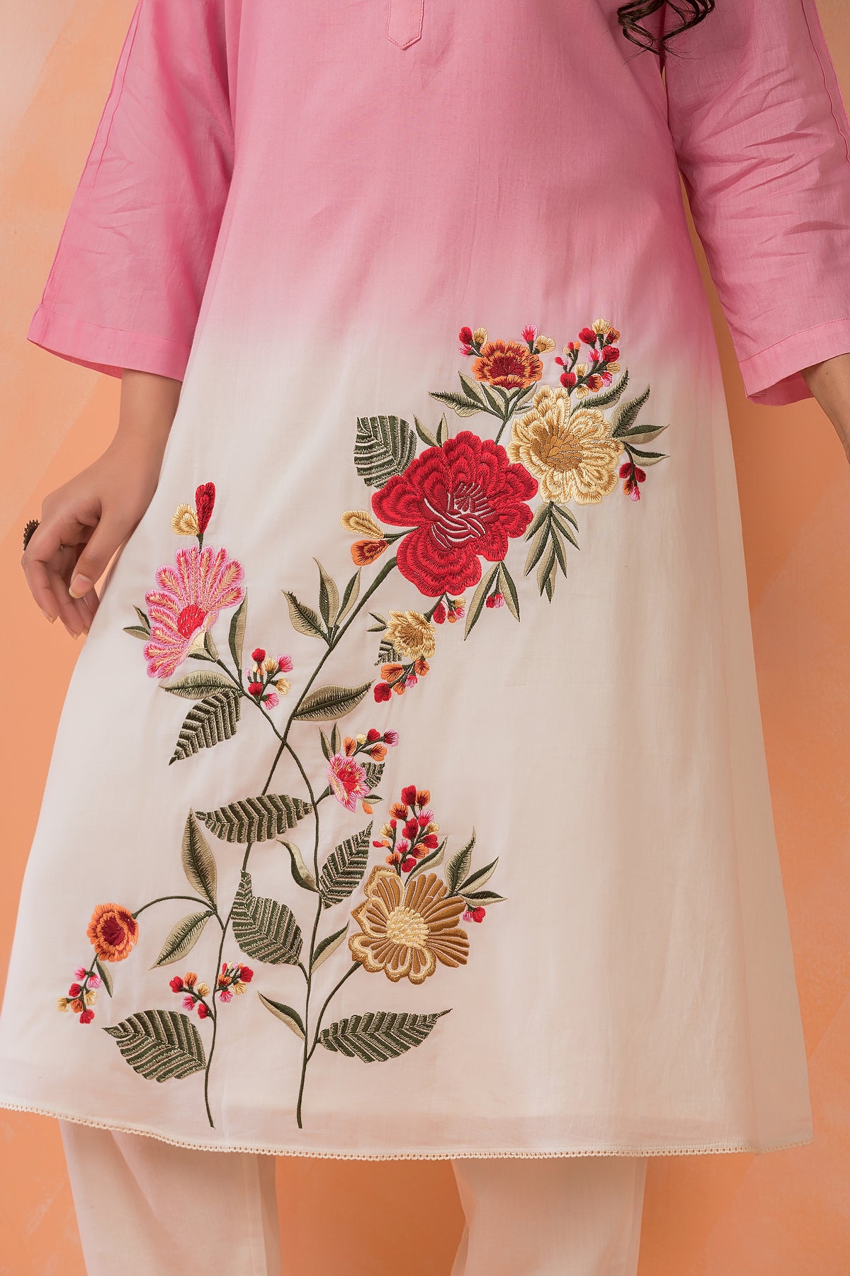 Designer Cotton Satin Kurta Pant Set