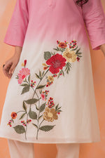 Designer Cotton Satin Kurta Pant Set